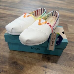 TOMS Canvas Moccasins with Colorful Accents